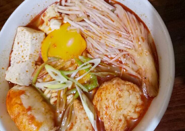 Langkah Mudah untuk memasak Sundubu Jjigae sederhana/sup tahu Korea, Menggugah Selera