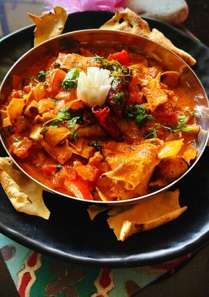 A picture of Rajsthani dahi papad ki subji.