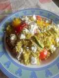 Cous cous al pesto con quartirolo & verdure