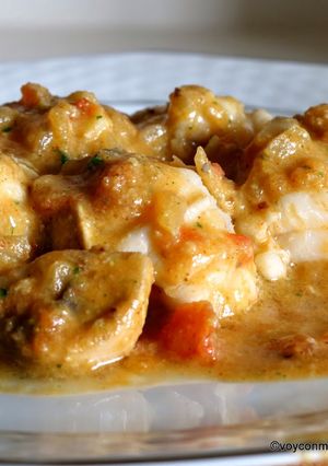 Una foto de Rape  con champiñones