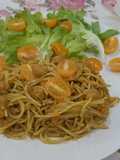Rice Spaghetti GF with Orange Lentils,Chickpeas and Carrot Curry