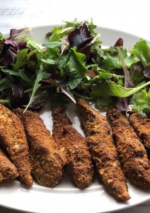 A picture of Paleo non-fried ‘fried’ chicken - glutenfree almondchicken.