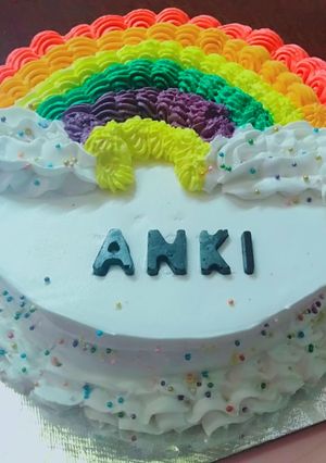 RAINBOW CAKE IN CHOCOLATE FLAVOUR 🌈🎂 રેસીપી મુખ્ય ફોટો