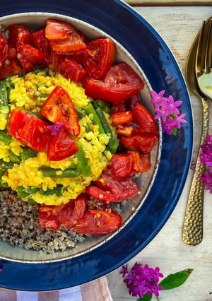 Herbst-Bowl mit gebratenen Tomaten Rezepthauptbild