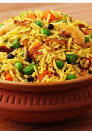 A picture of Hyderabadi biryani.