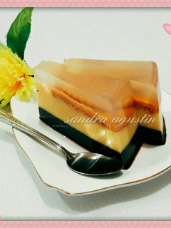 Foto resep Puding lapis biskuit