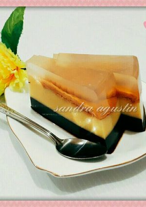 Foto resep Puding lapis biskuit