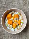 Smoothie bowl de yogur casero enriquecido 🥭 yogur con mango, castañas de cajú, pistachos y más