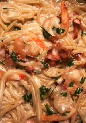 Garnélás spagetti recept fotója