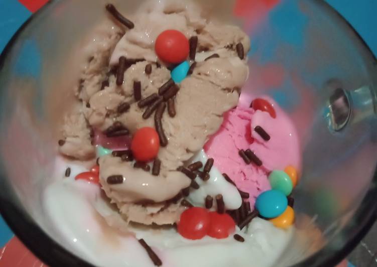 Langkah Mudah untuk Menyiapkan Es cream homemade super lumer😍🤗❤️ yang Enak Banget