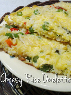 Foto resep Omelette Nasi Keju Jamur Kacang Panjang