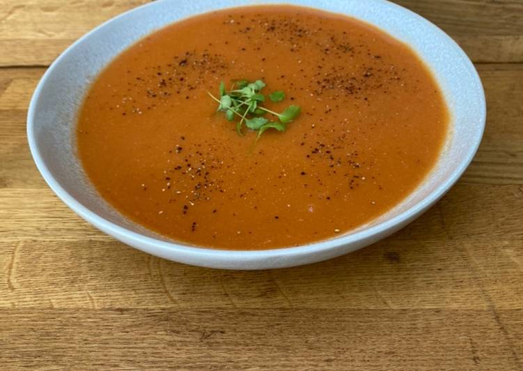 Steps to Prepare Favorite Red lentil and tomato soup