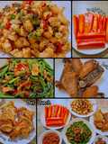 Menu Harian #1 (Tahu Cabe Garam, Tumis Kacang Panjang, Terong Goreng Crispy, Sambel goreng)