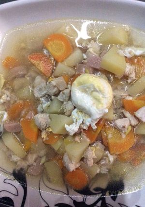 Foto resep Sop Ayam Sosis Telor ala Yemima