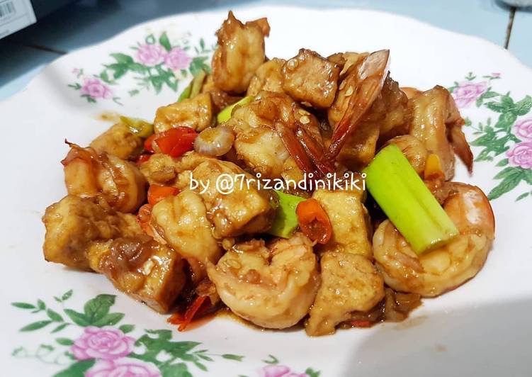 Tahu udang masak kecap