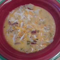 A picture of Cheeseburger Soup.