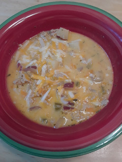 A picture of Cheeseburger Soup.