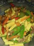 Tumis jagung muda dan ampela ayam