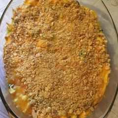A picture of Cheesy Broccoli and Cauliflower Casserole.