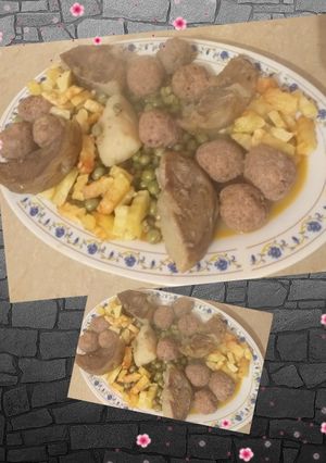 صورة لوصفة طاجين الجلبانة بكريات اللحم