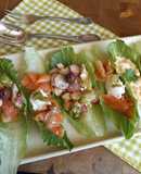 Barquitas de lechuga con rellenos diferentes