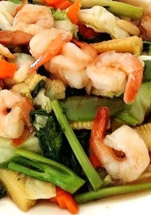 รูปของ ผัดผักรวมกุ้งไมโครเวฟ