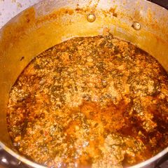 A picture of Spinach soup with egusi.