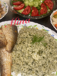 عکسی از دستور سبزی پلو کته با ماهی سفید