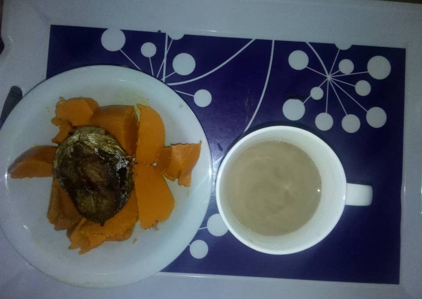 Okpa and fried fish