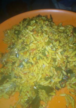 A picture of Moringa jallof rice.