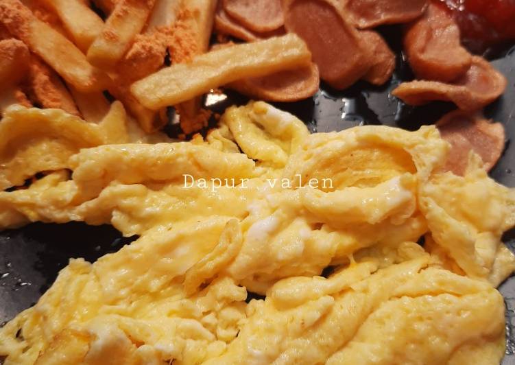 kumpulan memasak Scramble egg yang sedap