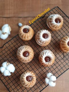 Une photo de Petits moelleux crème de marrons cœur chocolat