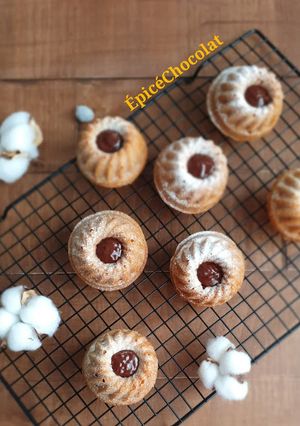 Une photo de Petits moelleux crème de marrons cœur chocolat