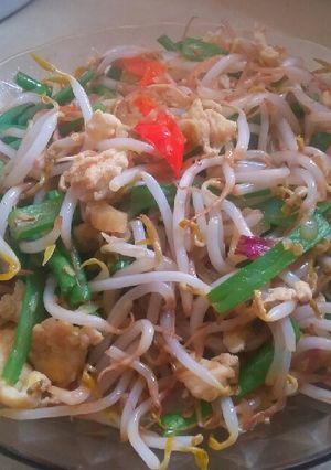 Foto resep Tumis toge cah telur plus buncis