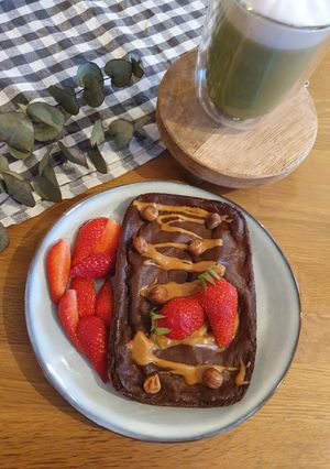 Une photo de Flan individuel cacao noisette