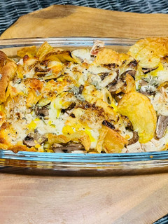 عکسی از دستور هات چیپس با قارچ و ژامبون