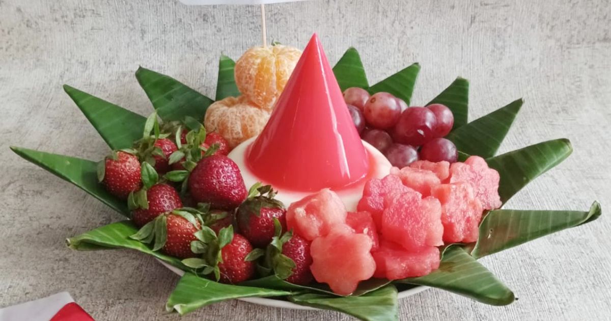494. Tumpeng Puding Buah Merah Putih 🇮🇩