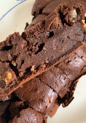 Une photo de Brownie allégé à la compote de pomme