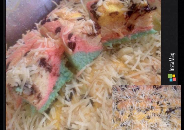 Rainbow chiffon cake choco chesse