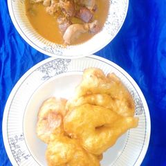 A picture of Funkaso with offal soup.