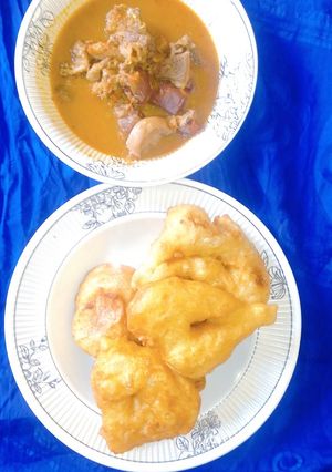 A picture of Funkaso with offal soup.