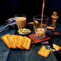 A picture of Masala chai with Jaggery.