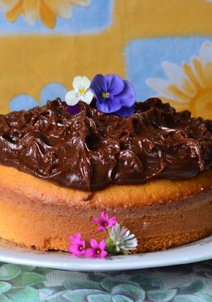 Una foto de Torta de limón con cubierta de chocolate y dulce de leche🍰