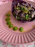 Insalata di farro in barchetta viola