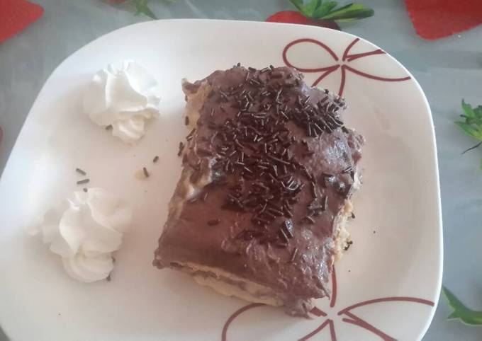 Tarta de galletas con natillas de chocolate Receta de Ana Viso- Cookpad