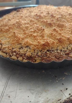 Una foto de Tarta de dulce de leche y coco