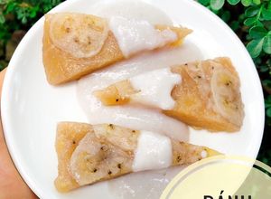 Hình của món Ăn dặm - Bánh chuối hấp cốt dừa.