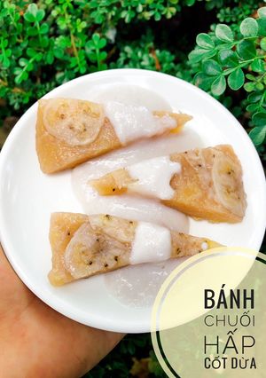 Hình của món Ăn dặm - Bánh chuối hấp cốt dừa.