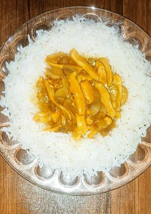 عکسی از دستور پلو قارچ و مرغ