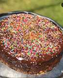 🍰Bizcochuelo vegano de vainilla con cobertura de chocolate 🍰